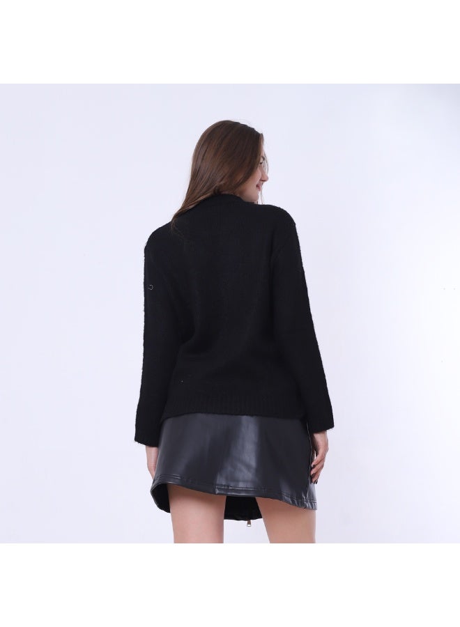 ميس فينوس بلوفر تريكو بقصات جلد - Image 4